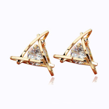 Fashion hollow earrings stereo triangle geometric earrings prong setting zircon boutique earrings jewelry accessories women